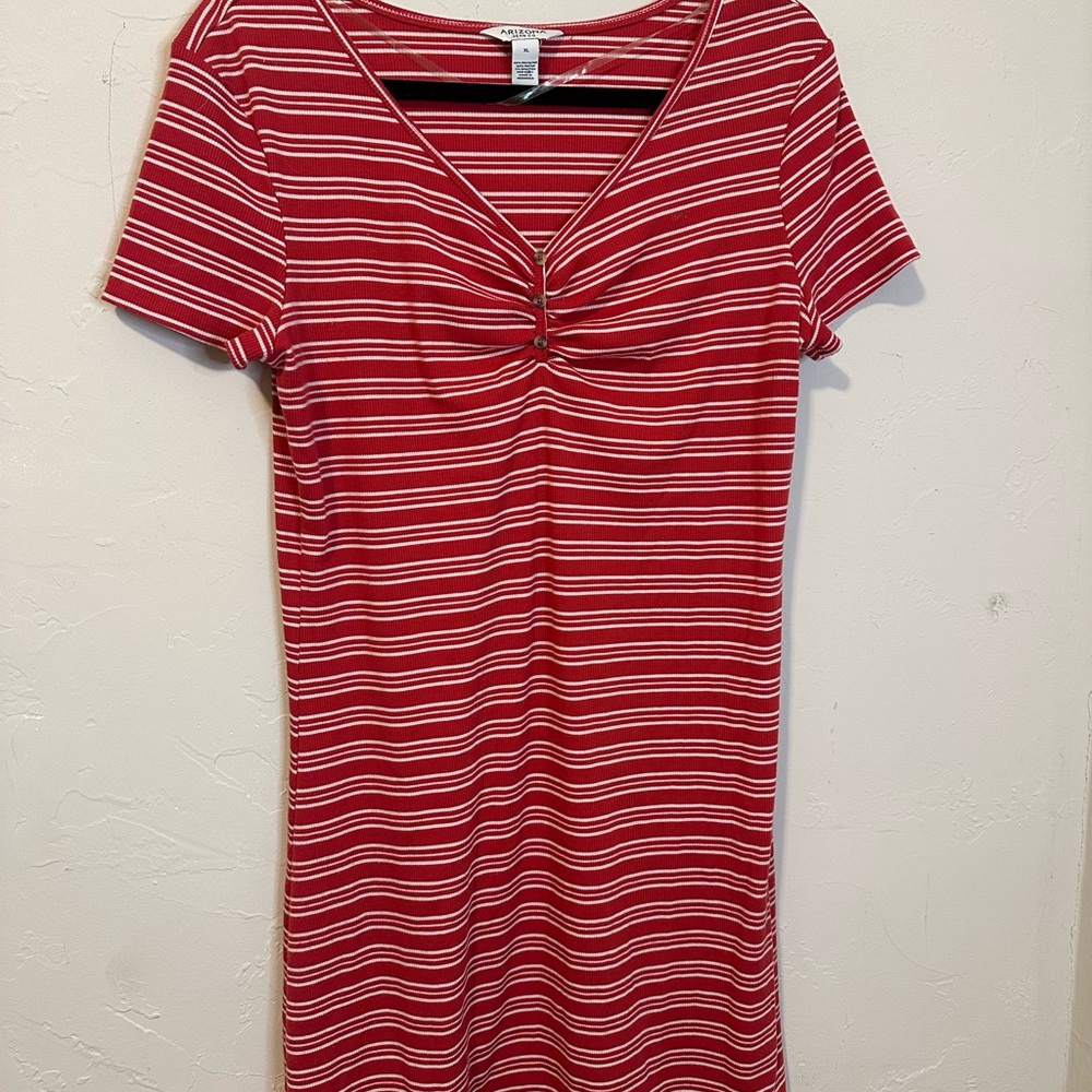 Red and White Striped Dress